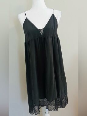 Zadig & Voltaire Charcoal Gray Risty Silk Slip Dress M